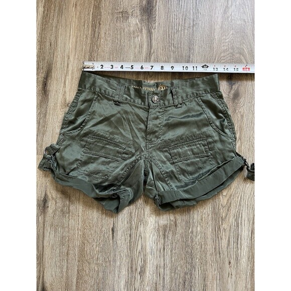 RICH & SKINNY 100% Silk Satin Low Rise Short Button Fly Pockets &Loops  Size 24 - Picture 4 of 7